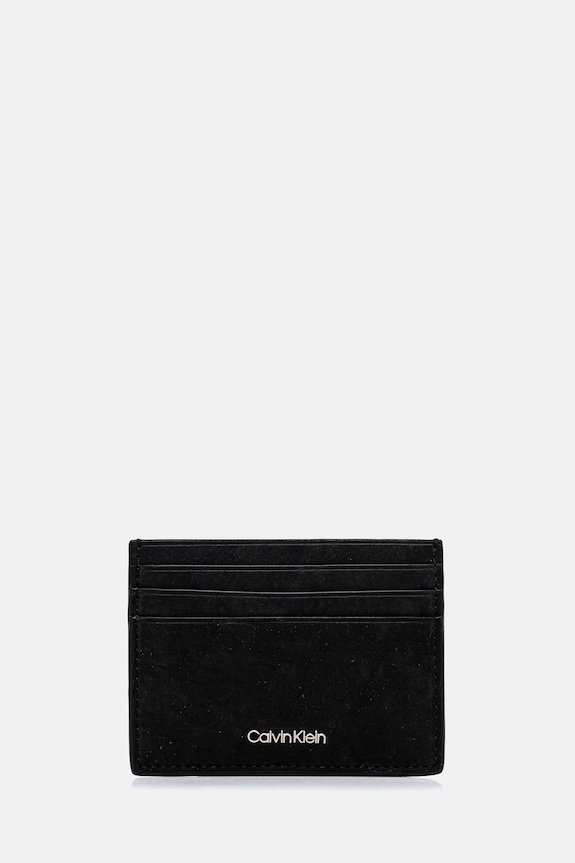 Calvin Klein custodia per carte di credito in nubuck semplice nero K50K512791