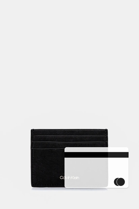 Calvin Klein custodia per carte di credito in nubuck nero K50K512791