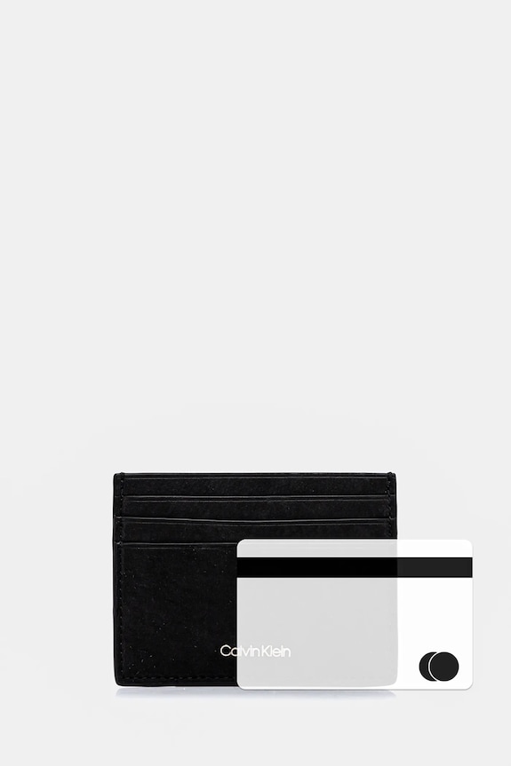 Calvin Klein custodia per carte di credito in nubuck nero K50K512791