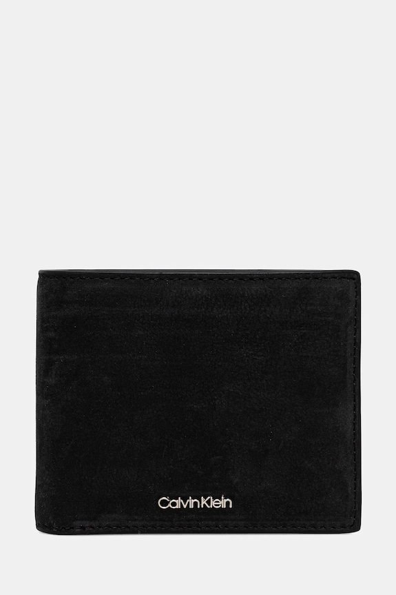 Кожен портфейл Calvin Klein велур черен K50K512793