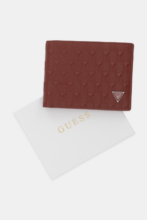 Guess portofel de piele MADRID SMMADL.LEA20 rosu