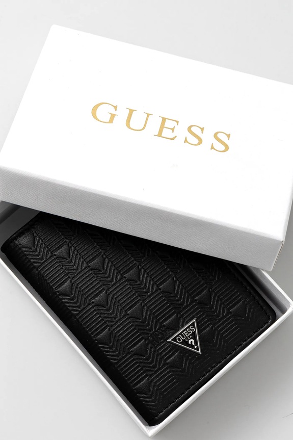 Guess portofel de piele MADRID SMMADL.LEA20 negru
