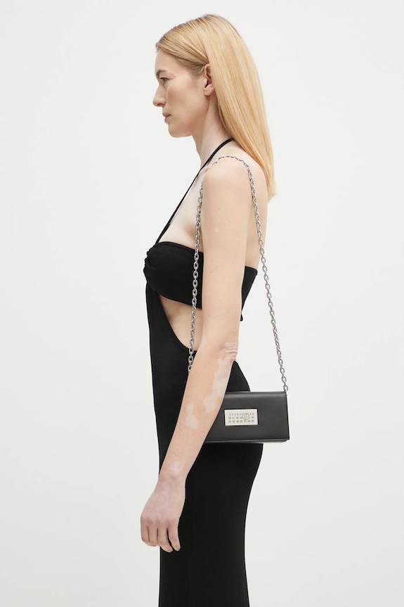 MM6 Maison Margiela pochette in pelle applique nero SB5ZI0014