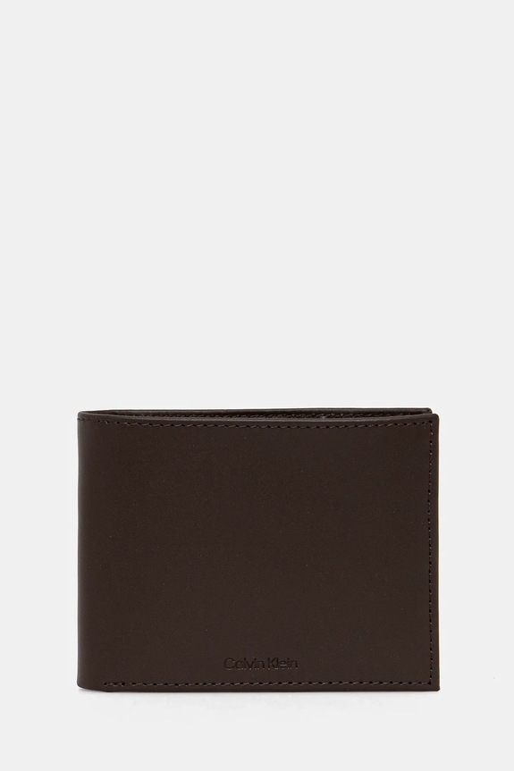 Kožená peněženka Calvin Klein přírodní kůže hnědá K50K512849