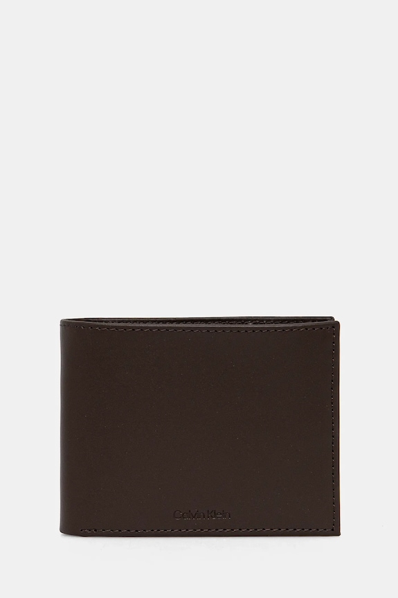 Kožená peněženka Calvin Klein přírodní kůže hnědá K50K512849