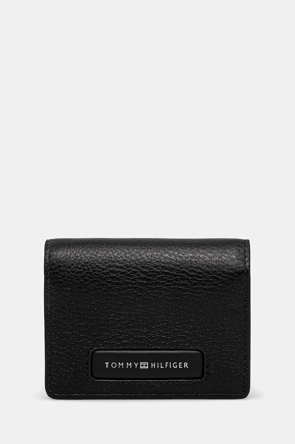Kožená peněženka Tommy Hilfiger přírodní kůže černá AM0AM13254