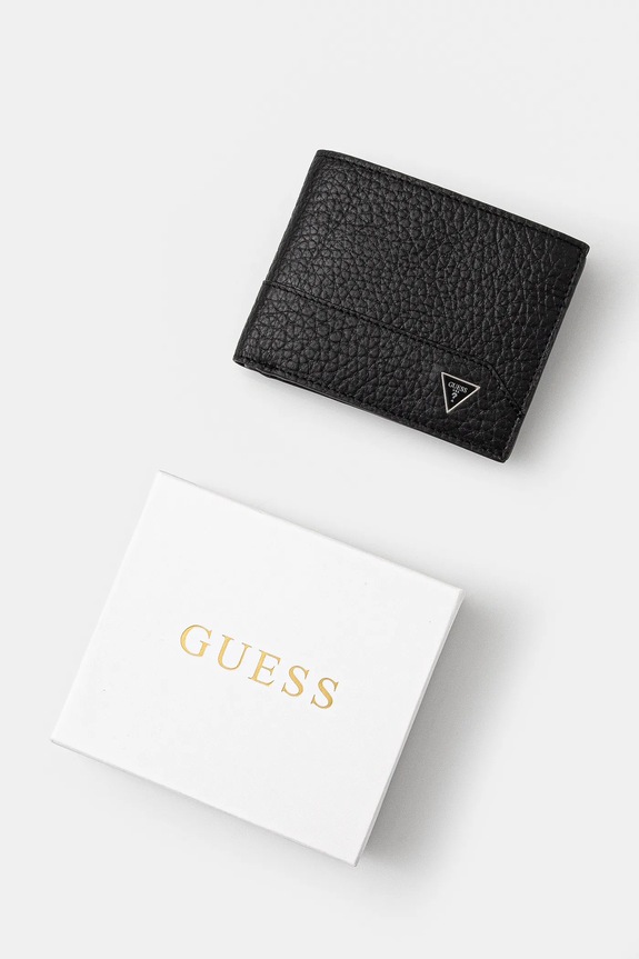 Δερμάτινο πορτοφόλι Guess BARCELLONA μαύρο SMBAGR.LEA24