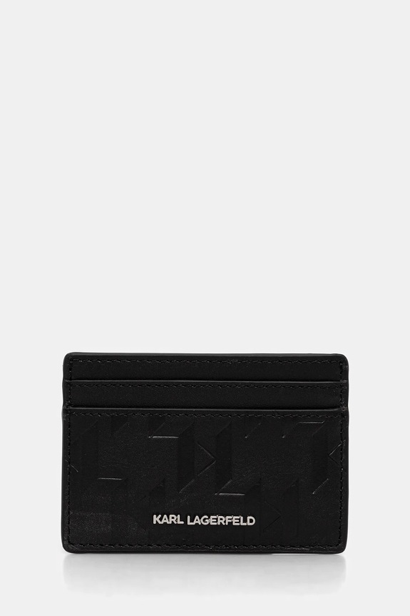 Karl Lagerfeld usnjen etui za kartice K/LOOM Prijazno od planeta črna A1M32098