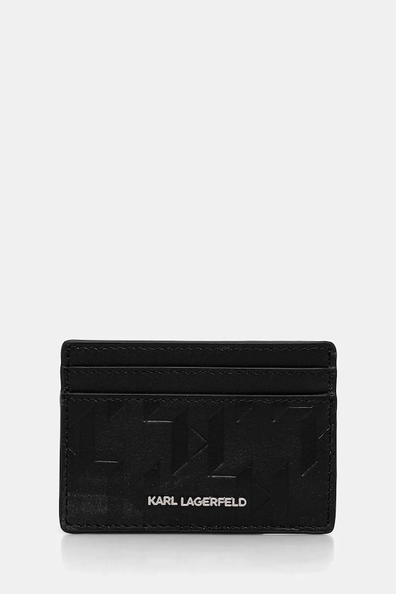 Karl Lagerfeld usnjen etui za kartice K/LOOM Prijazno od planeta črna A1M32098