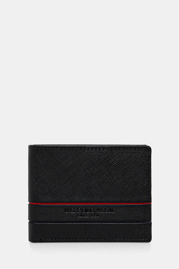Δερμάτινο πορτοφόλι U.S. Polo Assn. Yale λείο δέρμα μαύρο WEUYA2622MHA