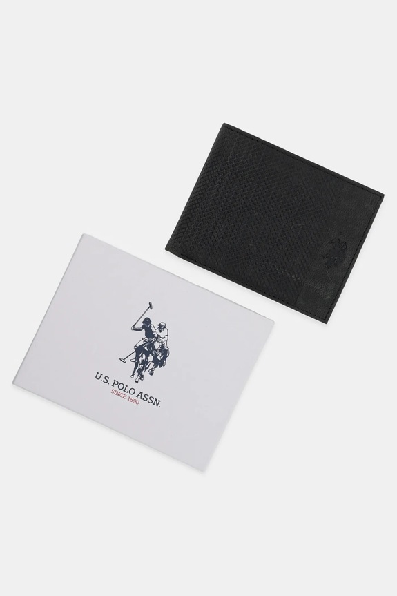 Δερμάτινο πορτοφόλι U.S. Polo Assn. Hamilton μαύρο WEUHT2605MHA
