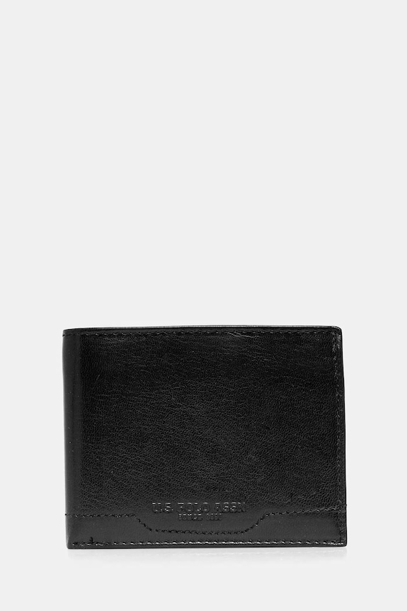 U.S. Polo Assn. portofel de piele Sti.H Wallet piele negru AIUS82353MHA