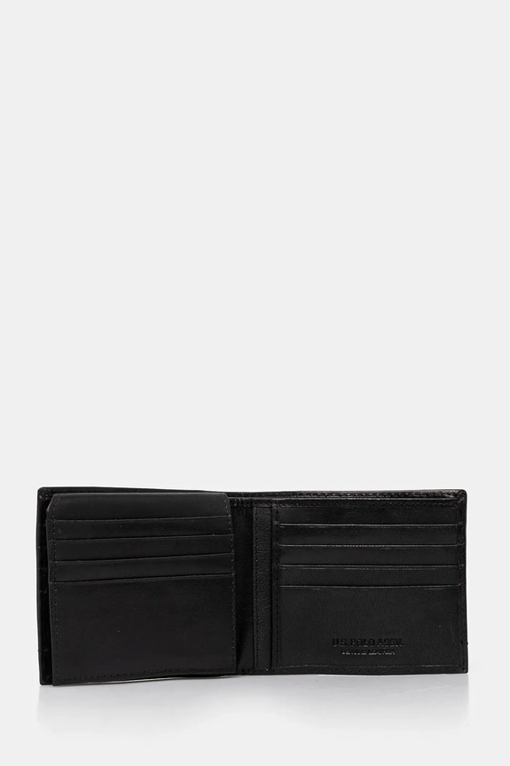 U.S. Polo Assn. portofel de piele Sti.H Wallet AIUS82353MHA negru SS25