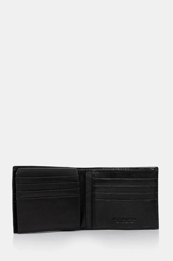 U.S. Polo Assn. portofel de piele Sti.H Wallet AIUS82353MHA negru SS25