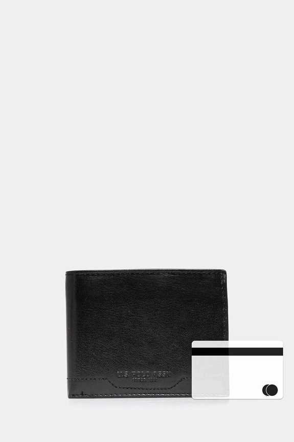 U.S. Polo Assn. portofel de piele Sti.H Wallet AIUS82353MHA negru
