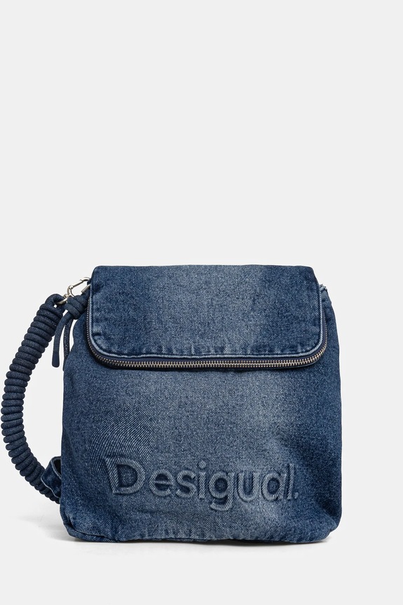 Desigual zaino in denim HALF LOG semplice blu 25SAKD05