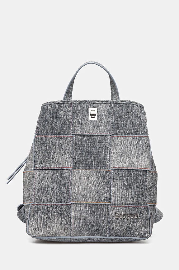 Σακίδιο πλάτης Desigual YOKO PU DENIM SU συνθετικό γκρί 25SAKP09