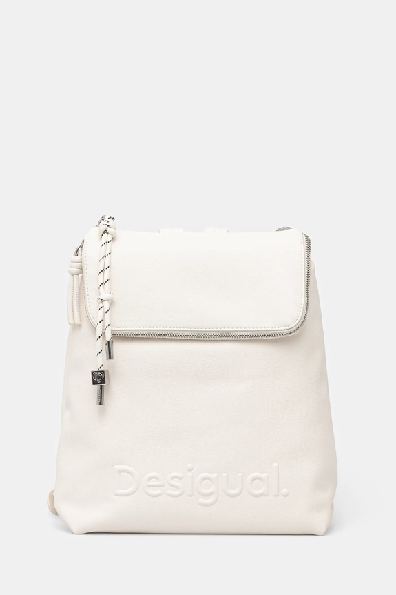 Desigual rucsac HALF HAMPTON ECRU uni alb 25SAKP45