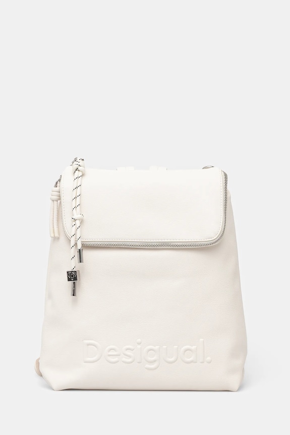 Desigual rucsac HALF HAMPTON ECRU uni alb 25SAKP45
