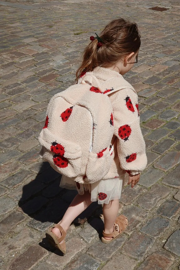 Παιδικό σακίδιο Konges Sløjd JODY TEDDY BACKPACK GRS υφασμάτινο μπεζ KS102604