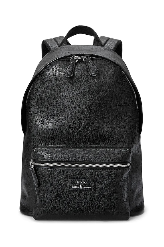 Polo Ralph Lauren ghiozdan de piele uni negru 405962456