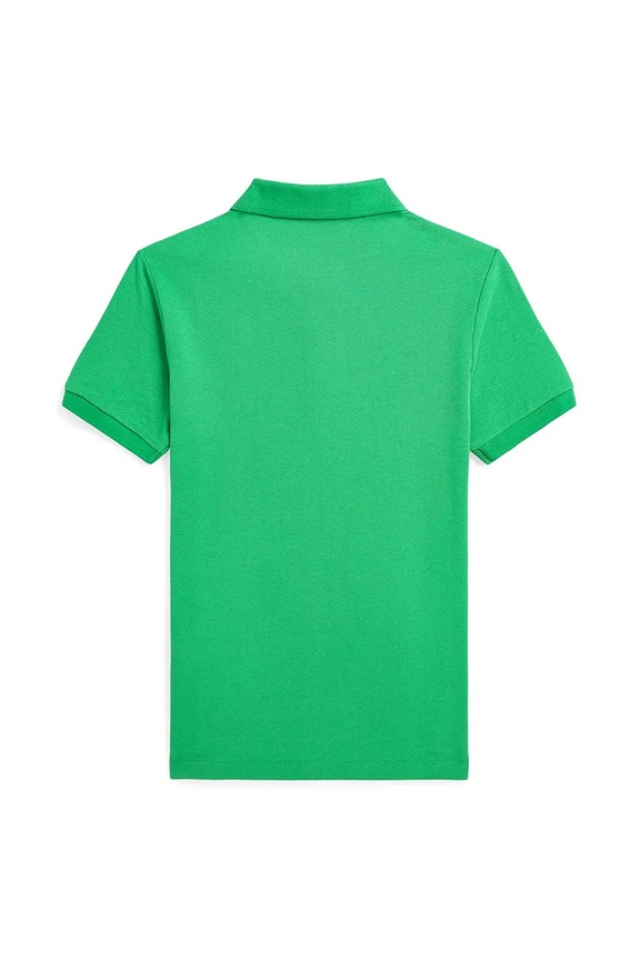 Детска памучна тениска с яка Polo Ralph Lauren 323708857182 зелен SS25