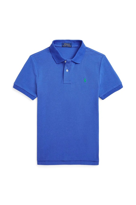 Детска памучна тениска с яка Polo Ralph Lauren памук син 323708857183