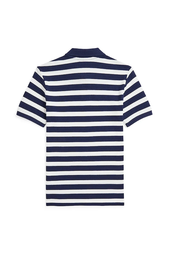 Детска памучна тениска с яка Polo Ralph Lauren 323958166001 тъмносин SS25