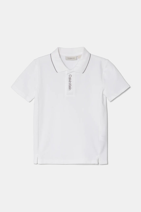 Calvin Klein Jeans gyerek póló elasztánnal fehér IB0IB02370.PPYA