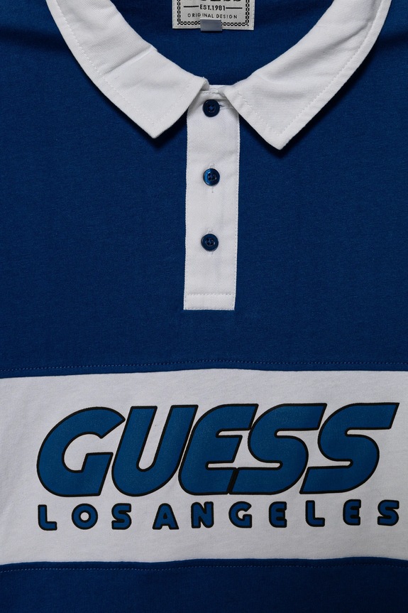Chłopiec Guess longsleeve bawełniany dziecięcy L5RP00.KCNQ4.PPYA niebieski