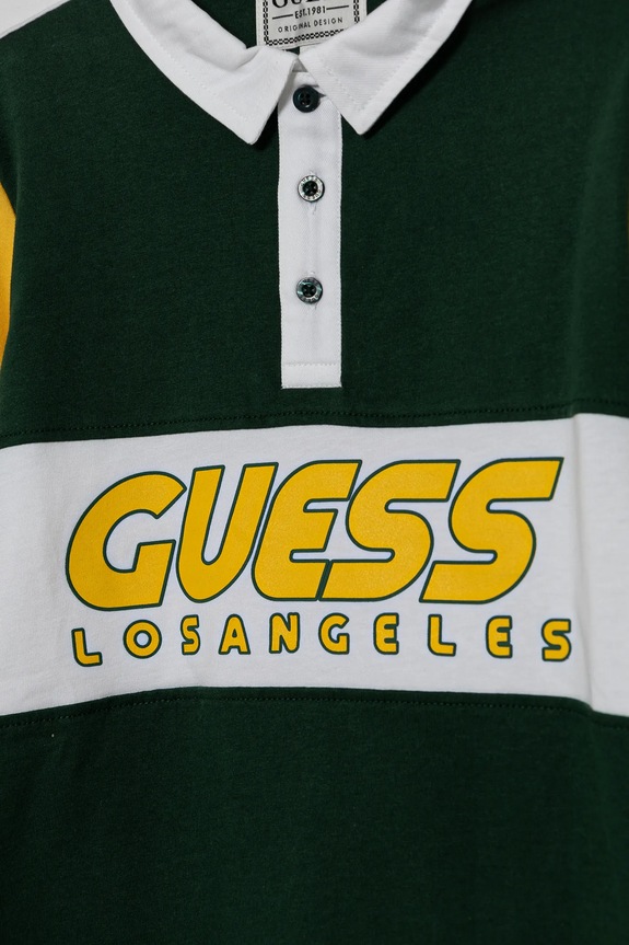 Мальчик Хлопковый детский лонгслив Guess L5RP00.KCNQ4.PPYA зелёный