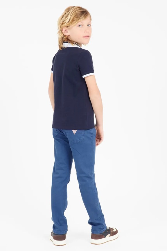 Dětská bavlněná polokošile Guess L5RP01.KBV51.PPYA námořnická modř SS25