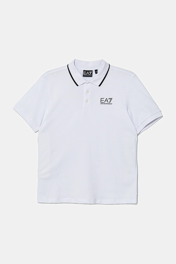 Detské polo tričko EA7 Emporio Armani s elastanom biela 7B000023.AF12901