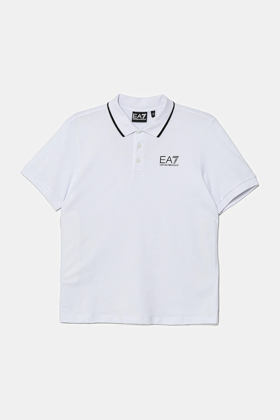 Detské polo tričko EA7 Emporio Armani s elastanom biela 7B000023.AF12901