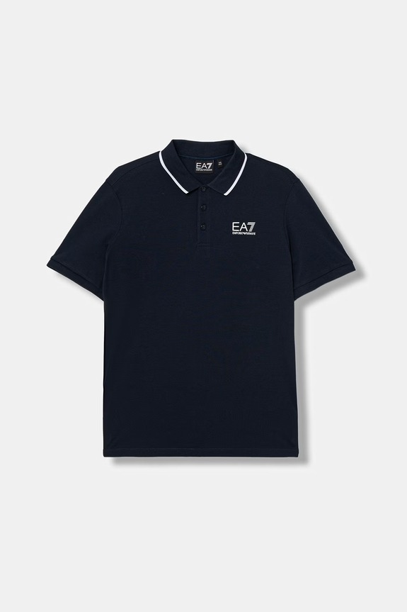 EA7 Emporio Armani polo bambino tessuto elasticizzato blu navy 7B000023.AF12901