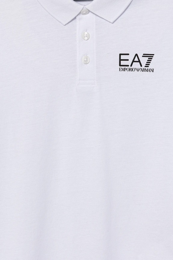 Αγορίστικα EA7 Emporio Armani Πόλο παιδικό βαμβακερό 7B000022.AF10378 λευκό