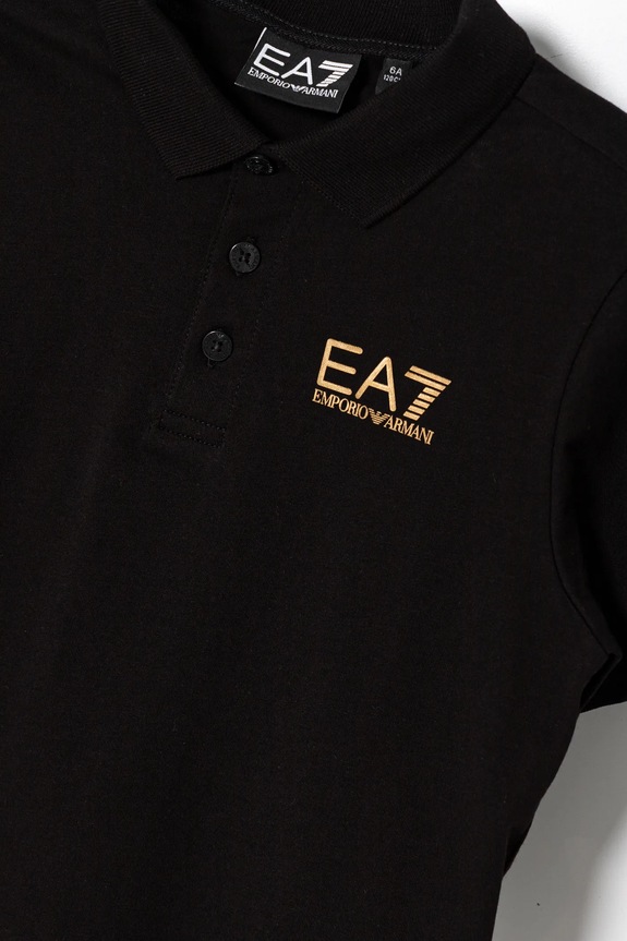 Αγορίστικα EA7 Emporio Armani Πόλο παιδικό βαμβακερό 7B000022.AF10378 μαύρο