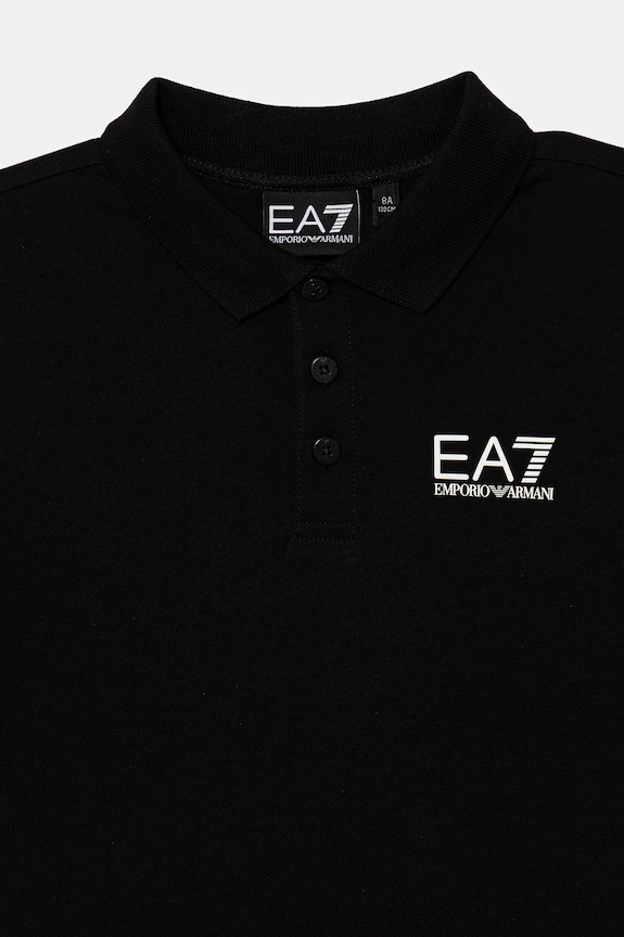 Αγορίστικα EA7 Emporio Armani πόλο παιδικό βαμβακερό 7B000022.AF10378 μαύρο
