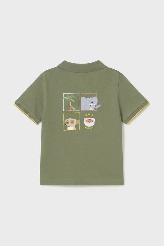 Mayoral tricouri polo din bumbac pentru bebeluși 1108.3E.Baby.PPYA verde SS25