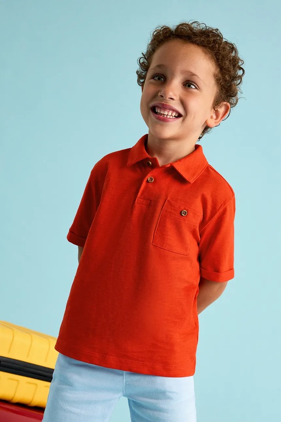 Mayoral polo bawełniane dziecięce bawełna czerwony 3109.5H.Mini.PPYA