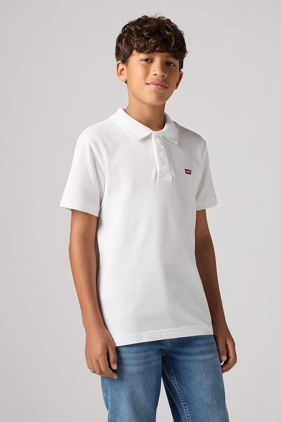Levi's polo bawełniane dziecięce BACK NECK TAPE POLO bawełna biały 9EA893