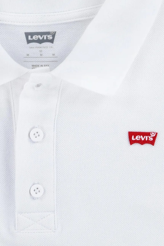Levi's polo bawełniane dziecięce BACK NECK TAPE POLO biały 9EA893