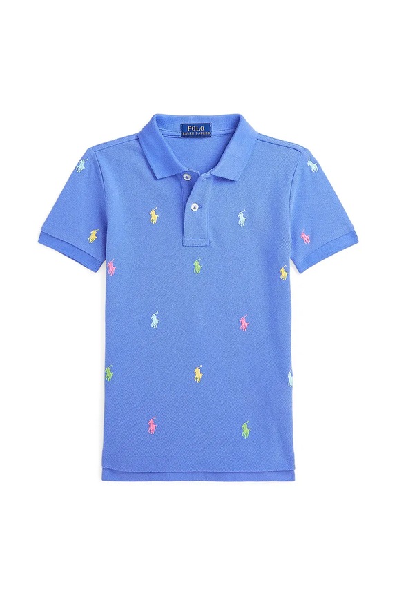 Polo Ralph Lauren polo bawełniane dziecięce wzorzyste niebieski 322882605008