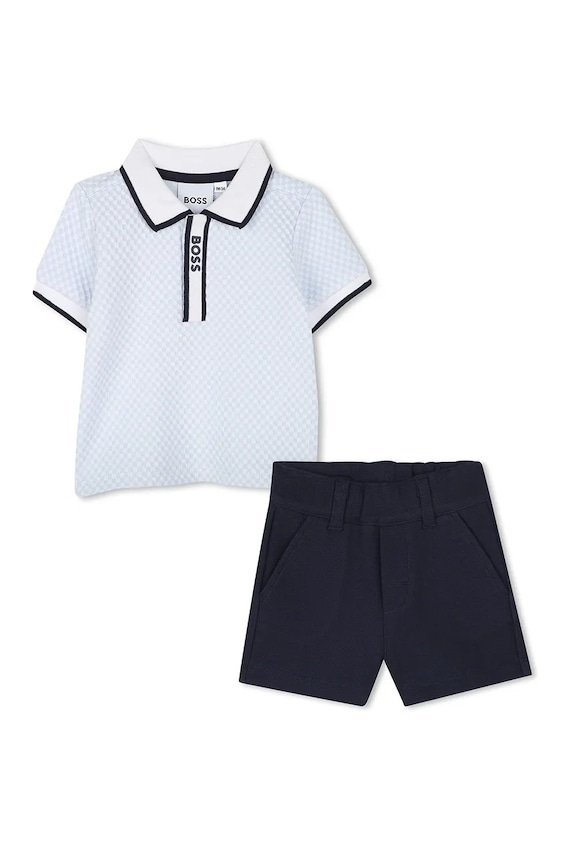 BOSS compleu bebe uni albastru J52212