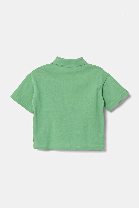 Παιδικά βαμβακερά μπλουζάκια πόλο Lacoste PJ2482 πράσινο SS25