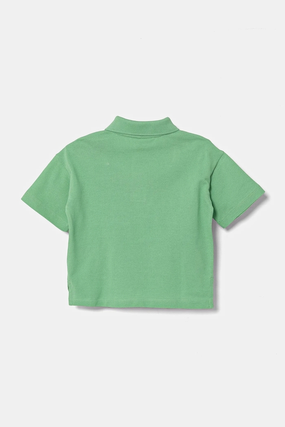 Παιδικά βαμβακερά μπλουζάκια πόλο Lacoste PJ2482 πράσινο SS25