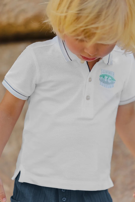 Pamučna polo majica za bebe Tartine et Chocolat pamuk plava CA11101.60.74