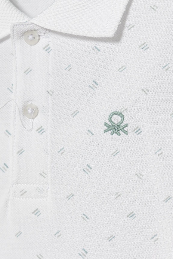 Dečki Otroški bombažen polo United Colors of Benetton 3H35G300X.P.Seasonal bela