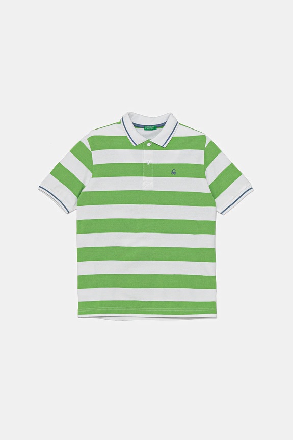 Παιδικά βαμβακερά μπλουζάκια πόλο United Colors of Benetton βαμβάκι πράσινο 39QAC301T.G.Seasonal