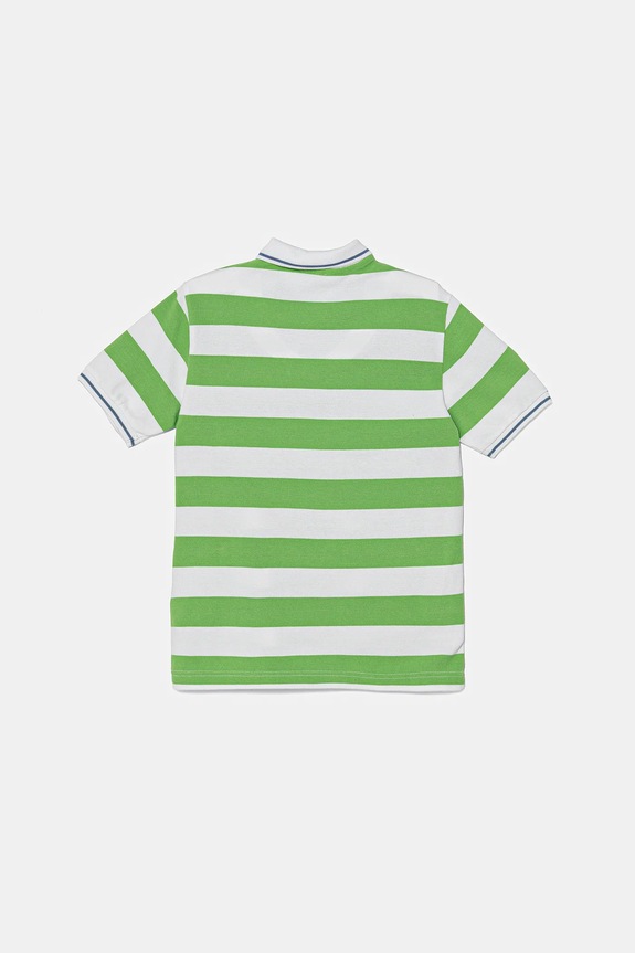 Παιδικά βαμβακερά μπλουζάκια πόλο United Colors of Benetton 39QAC301T.G.Seasonal πράσινο SS25